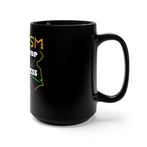 Autism Can't Stop Greatness Black Mug 15oz