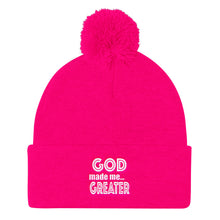 Load image into Gallery viewer, God Made Me Greater Pom Pom Knit Cap