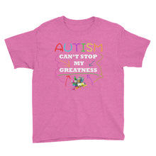 Load image into Gallery viewer, Autism Can&#39;t Stop My Greatness Youth Short Sleeve T-Shirt